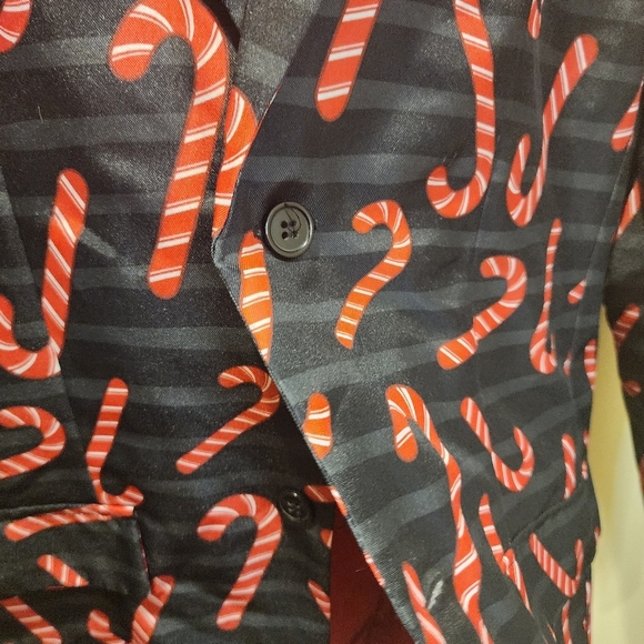 Ugly Christmas Blazer For Men Light Up Eith Candy Cane Slim Fit size M - Picture 4 of 9